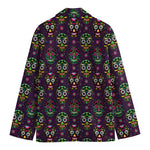 Day Of The Dead Sugar Skull Print Men's Cotton Blazer