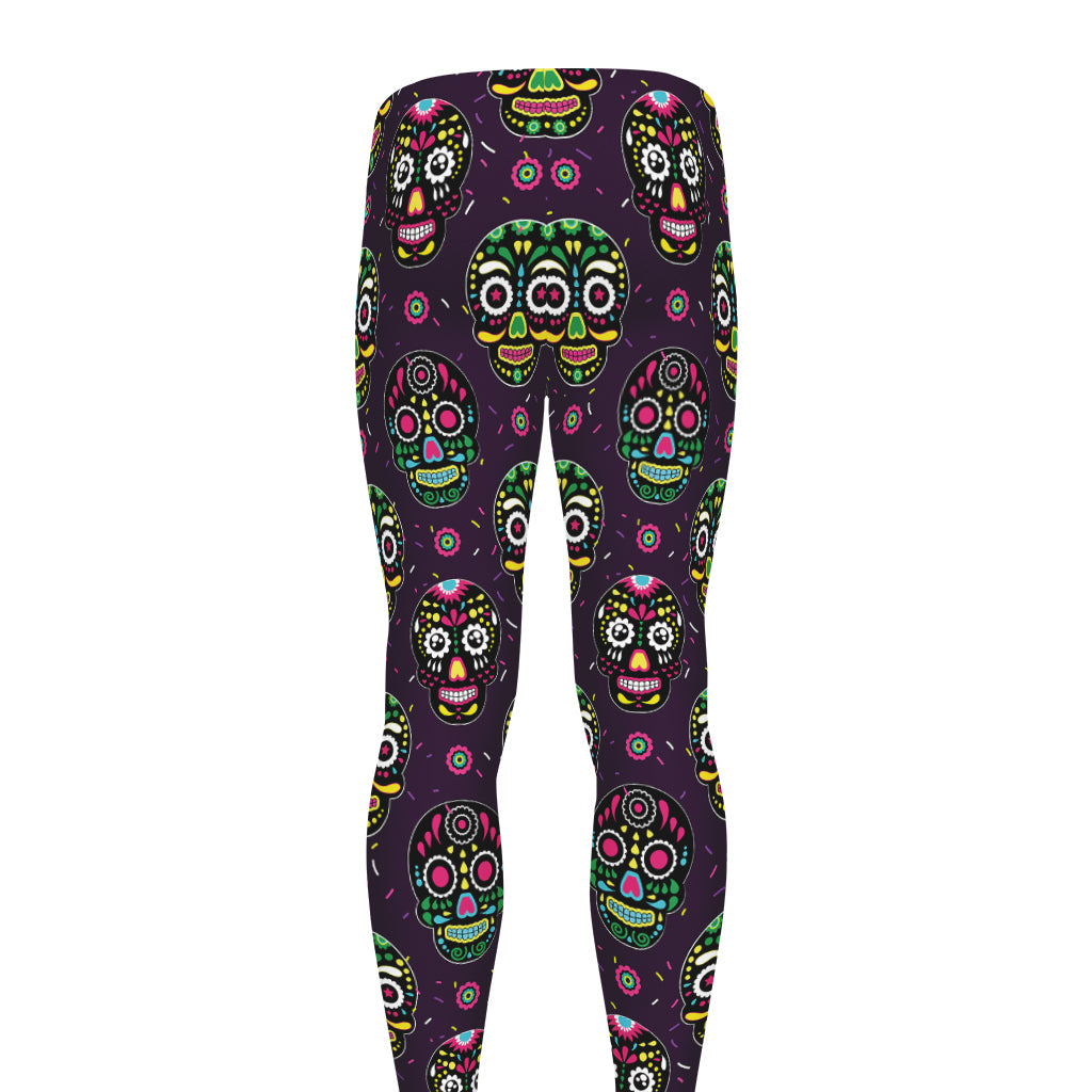 Day Of The Dead Sugar Skull Print Men's leggings