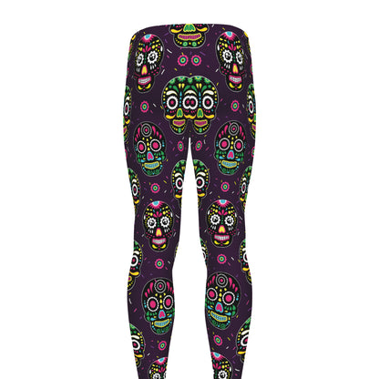 Day Of The Dead Sugar Skull Print Men's leggings
