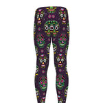 Day Of The Dead Sugar Skull Print Men's leggings