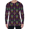 Day Of The Dead Sugar Skull Print Men's Long Sleeve T-Shirt