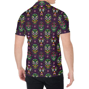 Day Of The Dead Sugar Skull Print Men's Shirt