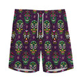 Day Of The Dead Sugar Skull Print Men's Athletic Shorts