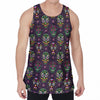 Day Of The Dead Sugar Skull Print Men's Velvet Tank Top