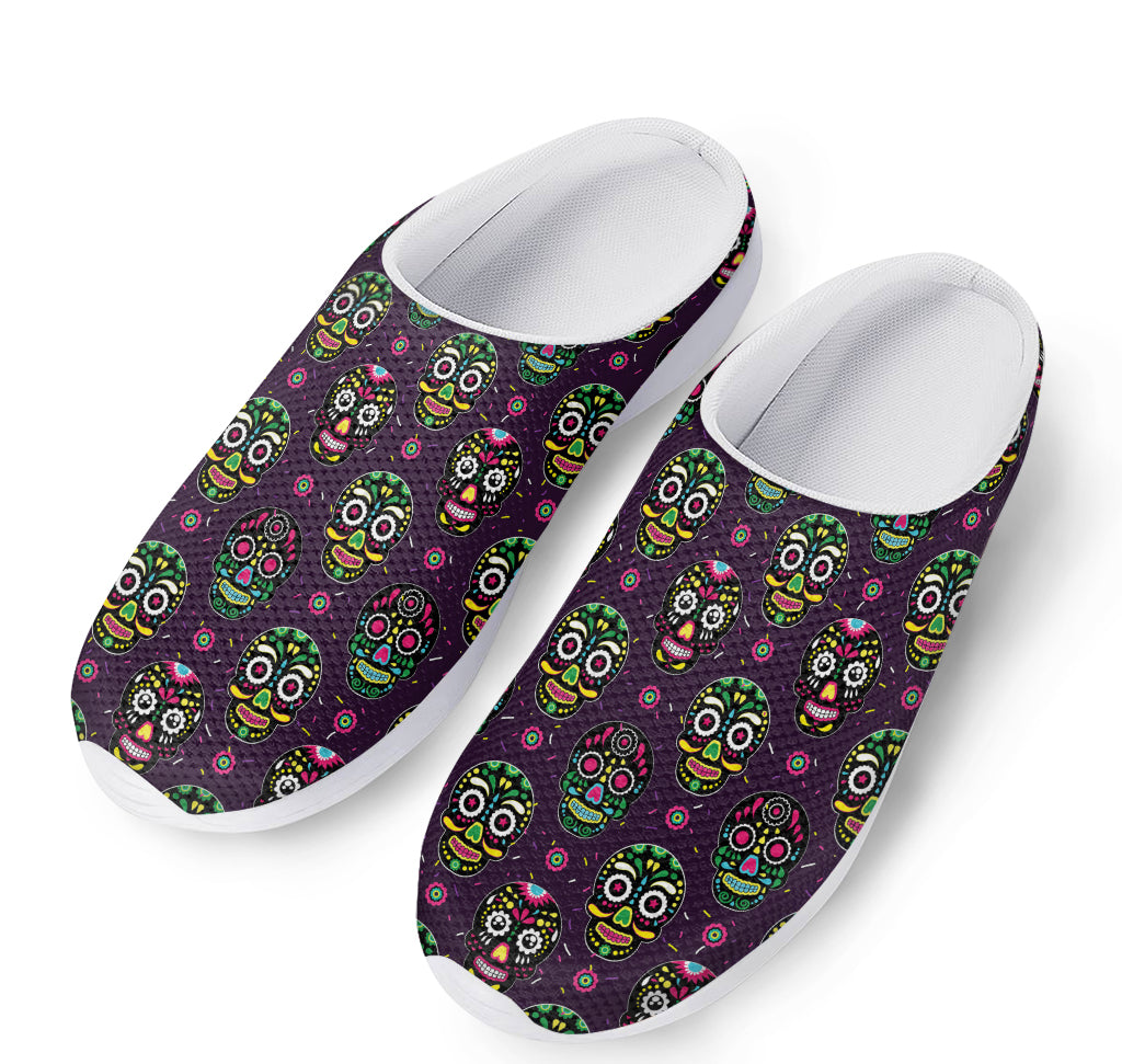 Day Of The Dead Sugar Skull Print Mesh Casual Shoes