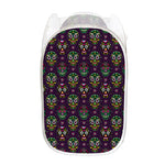 Day Of The Dead Sugar Skull Print Mesh Laundry Hamper