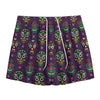 Day Of The Dead Sugar Skull Print Mesh Shorts