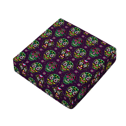 Day Of The Dead Sugar Skull Print Outdoor Seat Cushion Cover