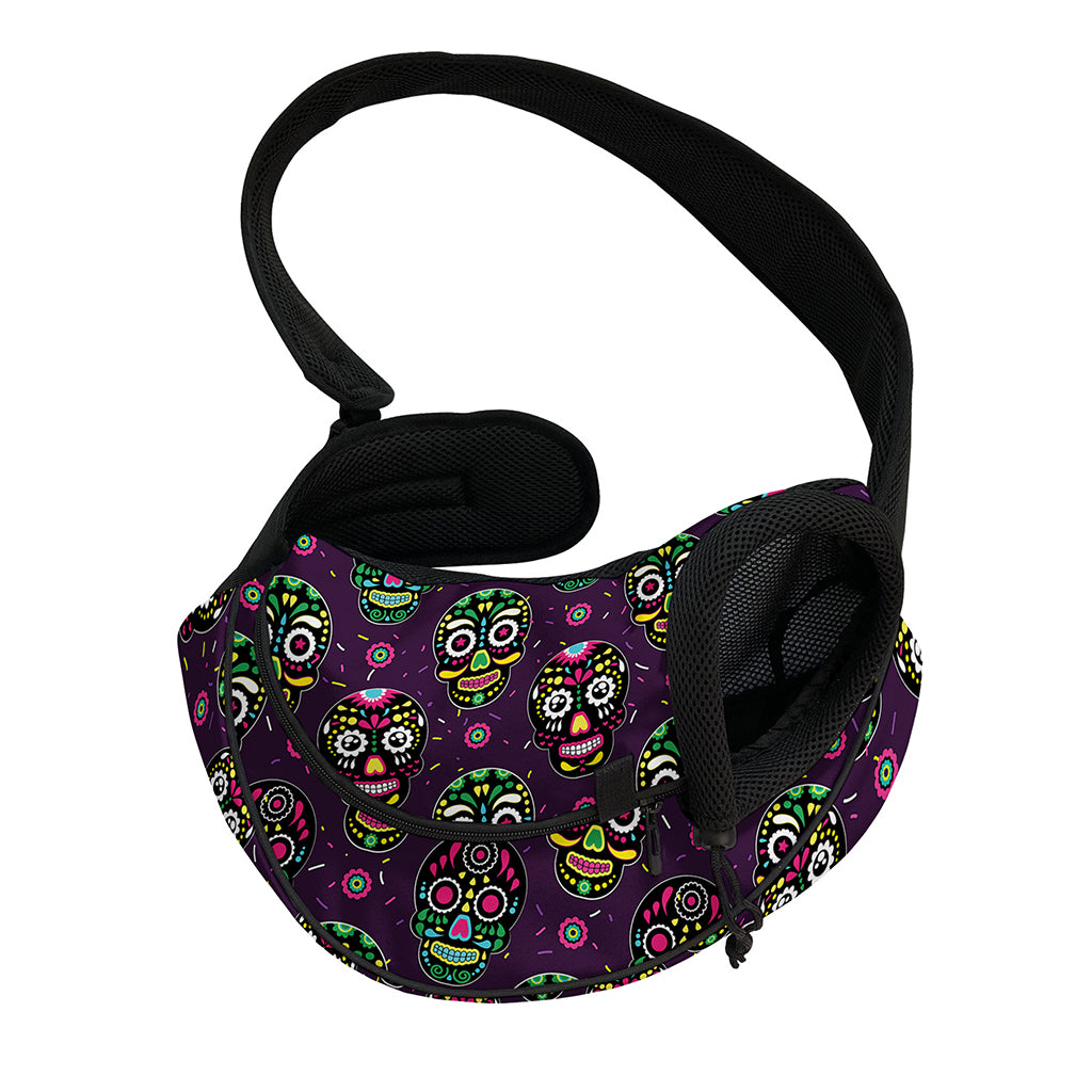 Day Of The Dead Sugar Skull Print Pet Sling Carrier