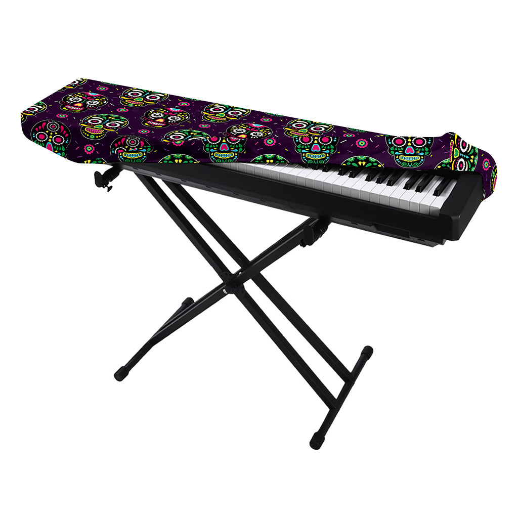 Day Of The Dead Sugar Skull Print Piano Keyboard Cover
