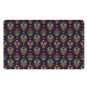 Day Of The Dead Sugar Skull Print Polyester Doormat