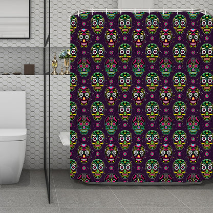 Day Of The Dead Sugar Skull Print Polyester Shower Curtain