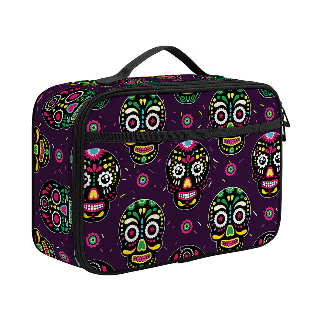 Day Of The Dead Sugar Skull Print Portable Lunch Bag