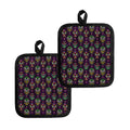 Day Of The Dead Sugar Skull Print Pot Holders