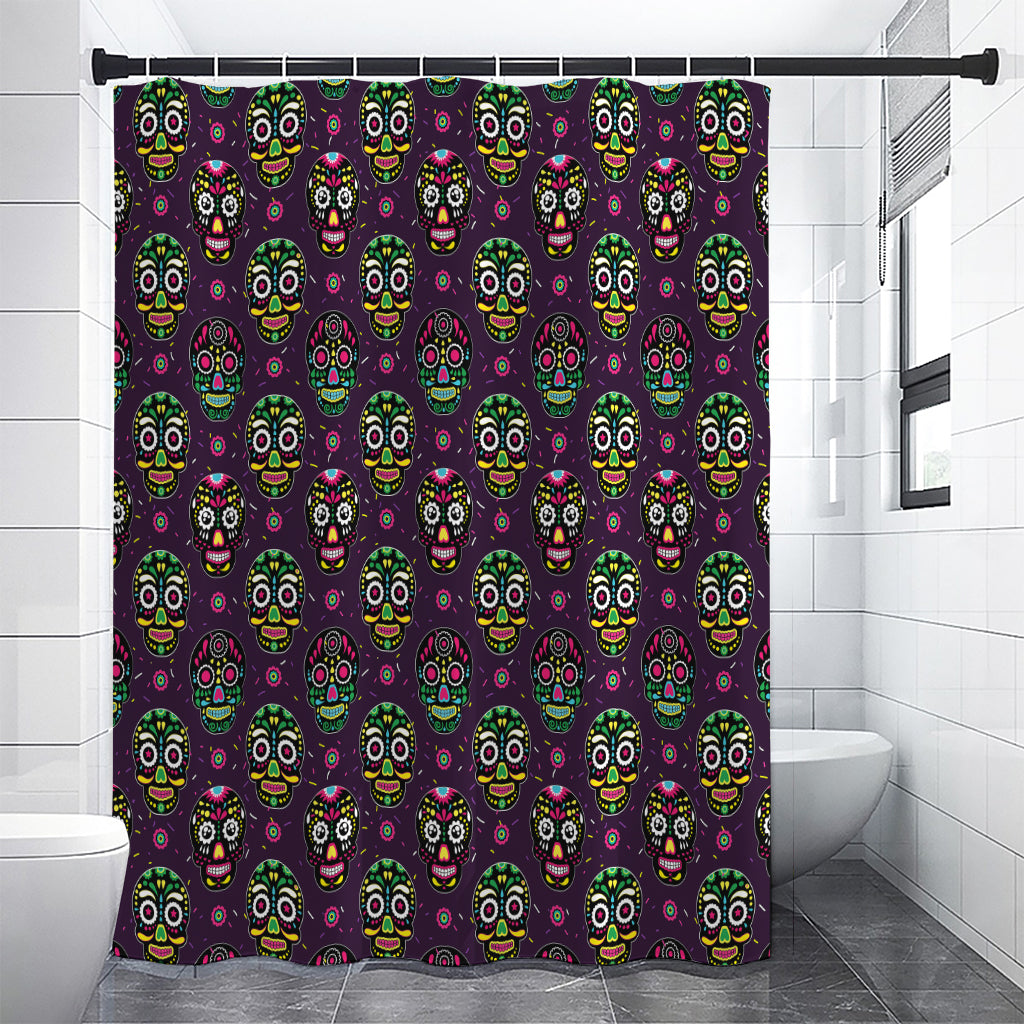 Day Of The Dead Sugar Skull Print Premium Shower Curtain