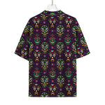 Day Of The Dead Sugar Skull Print Rayon Hawaiian Shirt