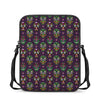 Day Of The Dead Sugar Skull Print Rectangular Crossbody Bag