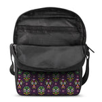 Day Of The Dead Sugar Skull Print Rectangular Crossbody Bag