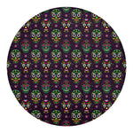 Day Of The Dead Sugar Skull Print Round Blanket