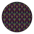 Day Of The Dead Sugar Skull Print Round Floor Mat