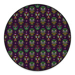 Day Of The Dead Sugar Skull Print Round Floor Mat