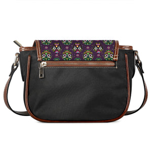 Day Of The Dead Sugar Skull Print Saddle Bag