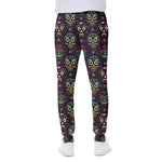 Day Of The Dead Sugar Skull Print Scuba Joggers