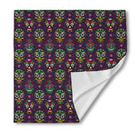 Day Of The Dead Sugar Skull Print Silk Bandana