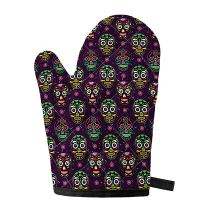 Day Of The Dead Sugar Skull Print Single Oven Mitt