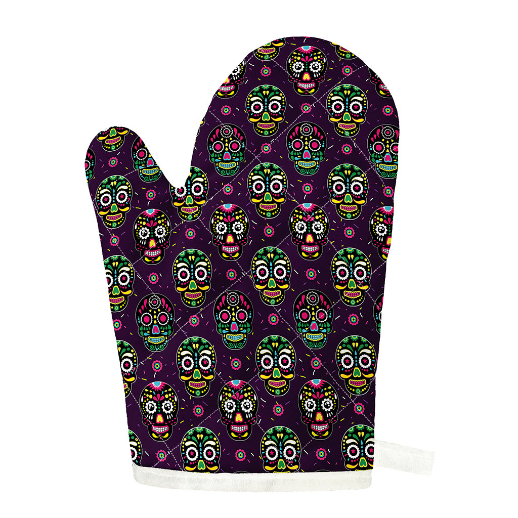 Day Of The Dead Sugar Skull Print Single Oven Mitt