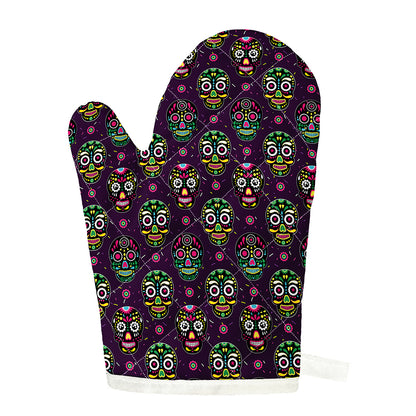 Day Of The Dead Sugar Skull Print Single Oven Mitt