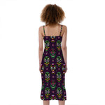 Day Of The Dead Sugar Skull Print Slim Fit Midi Cami Dress