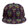 Day Of The Dead Sugar Skull Print Snapback Cap