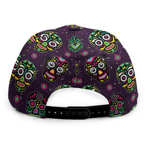 Day Of The Dead Sugar Skull Print Snapback Cap