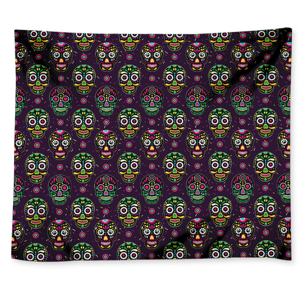 Day Of The Dead Sugar Skull Print Tapestry