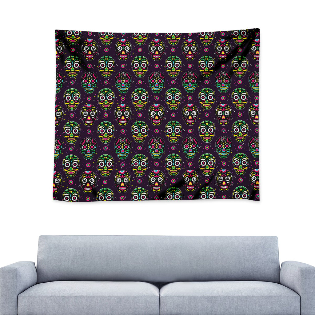 Day Of The Dead Sugar Skull Print Tapestry