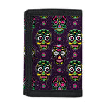 Day Of The Dead Sugar Skull Print Trifold Wallet