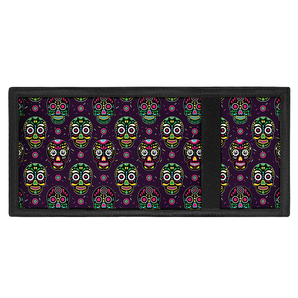 Day Of The Dead Sugar Skull Print Trifold Wallet