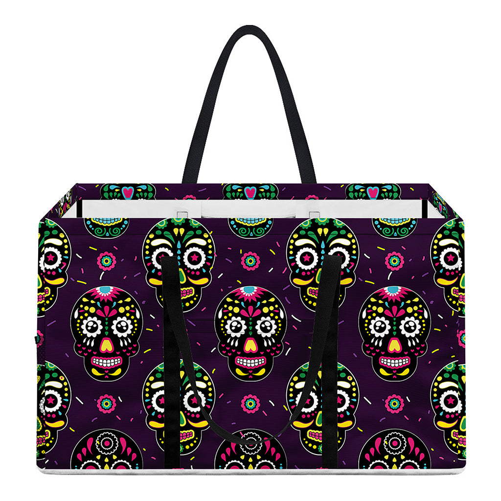 Day Of The Dead Sugar Skull Print Utility Tote Bag
