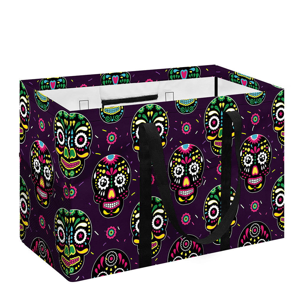 Day Of The Dead Sugar Skull Print Utility Tote Bag