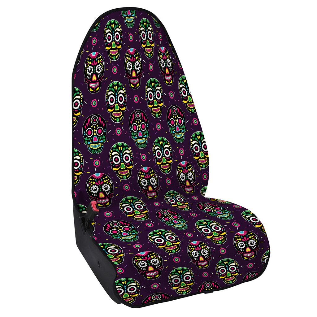 Day Of The Dead Sugar Skull Print Waterproof Car Seat Cover