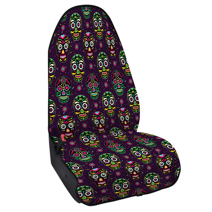 Day Of The Dead Sugar Skull Print Waterproof Car Seat Cover