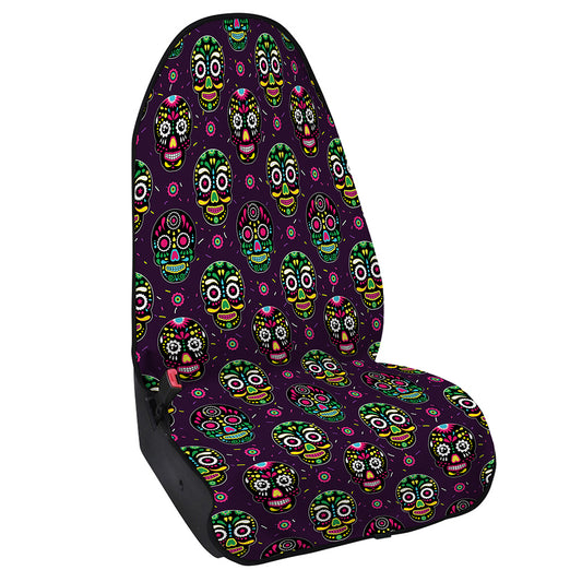 Day Of The Dead Sugar Skull Print Waterproof Car Seat Cover