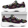 Day Of The Dead Sugar Skull Print White Chunky Shoes