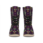 Day Of The Dead Sugar Skull Print Winter Boots