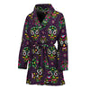 Day Of The Dead Sugar Skull Print Women's Bathrobe