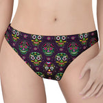 Day Of The Dead Sugar Skull Print Women's Thong