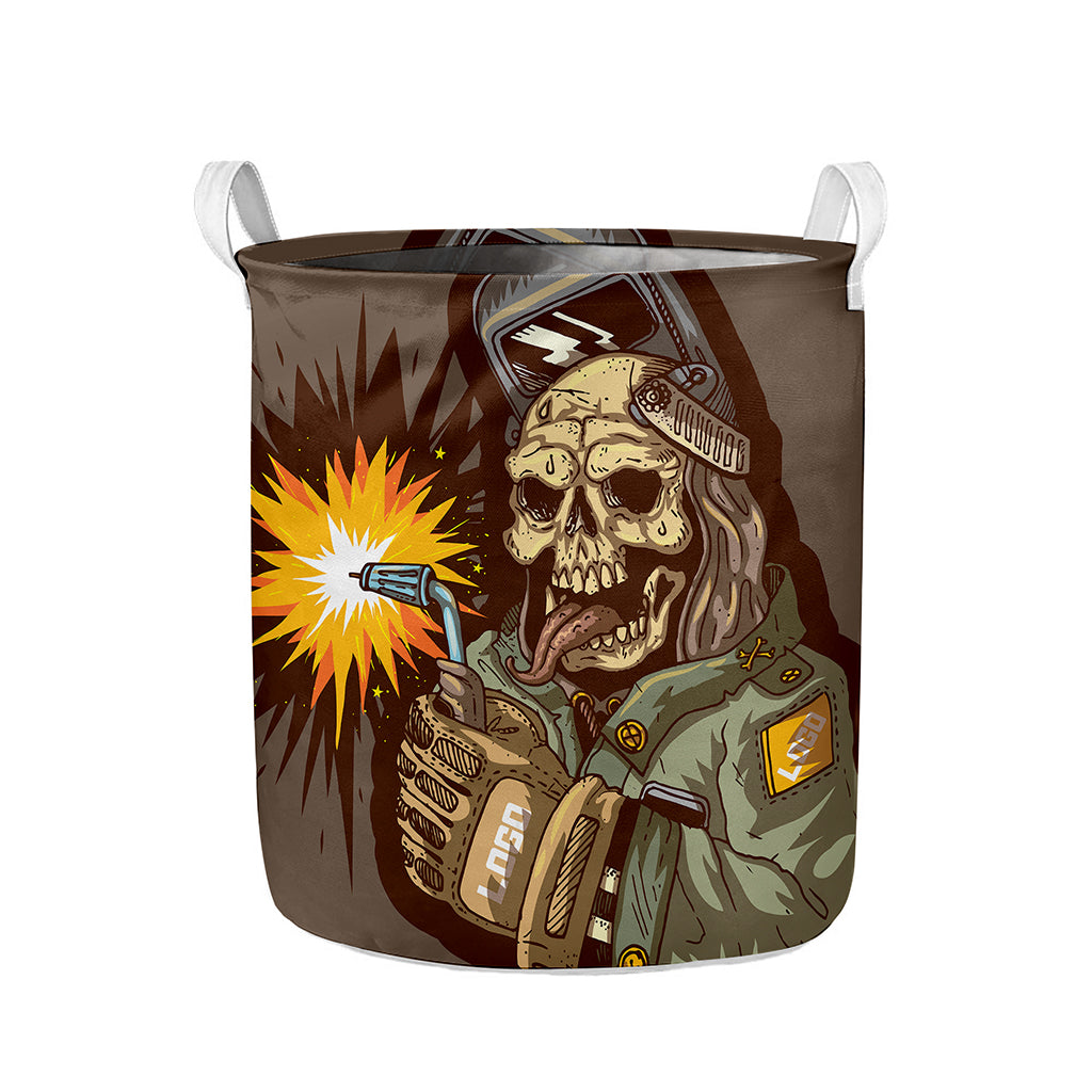 Dead Welder Print Collapsible Laundry Basket