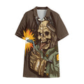 Dead Welder Print Cotton Hawaiian Shirt