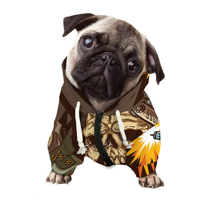 Dead Welder Print Dog Zip Up Hoodie